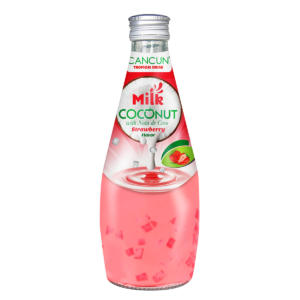 Bebida de leche de coco cancún con nata de coco/fresa 290ml x 24