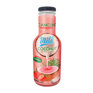 Bebida de leche de coco cancún con nata de coco/fresa 470ml x 12
