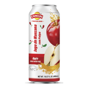 Cancun manzana jugo con pulpa 490ml x24