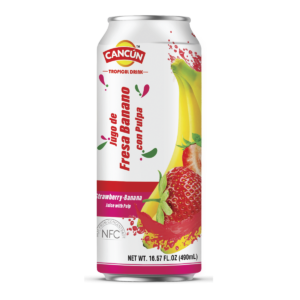 Cancun fresa  banana jugo con pulpa 490ml x24