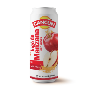 Cancun manzana jugo con pulpa 490ml x24