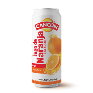 Cancun  naranja jugo con pulpa 490ml x24