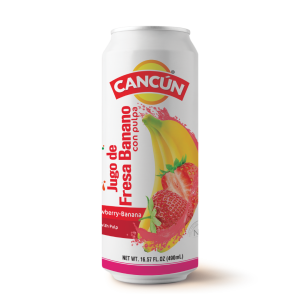 Cancun fresa  banana jugo con pulpa 490ml x24