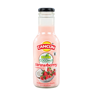 Bebida de leche de coco cancún con nata de coco/fresa 470ml x 12